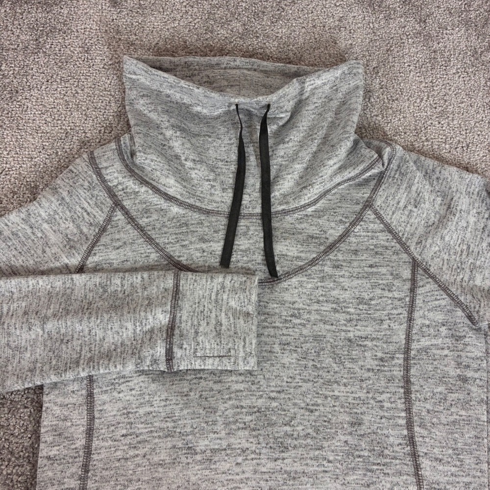 Kuhl Lea Pullover Womens Medium Sweatshirt Cowl Neck Thumbholes Gray